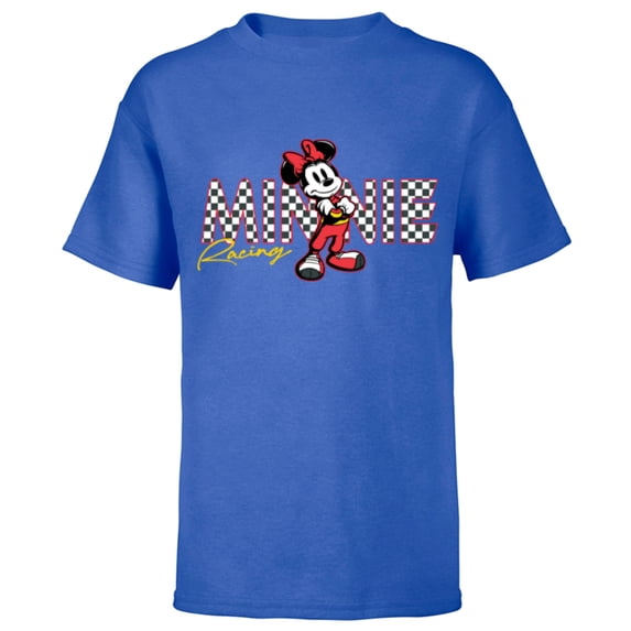 Disney Minnie Mouse Racing Mickey & Friends Race Car Drivers - Short Sleeve T-Shirt for Kids - Customized-Royal