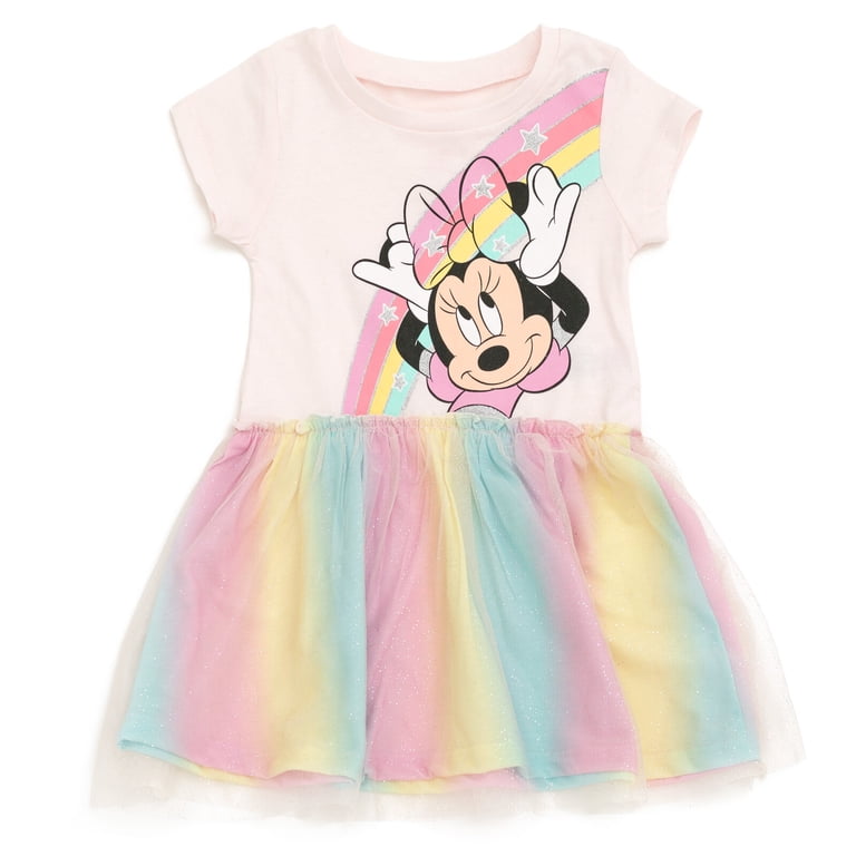 Disney Minnie Mouse Rainbow Little Girls Dress Toddler to Big Kid -  Walmart.com