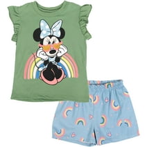 Disney Minnie Mouse Rainbow Little Girls Tank Top and Shorts