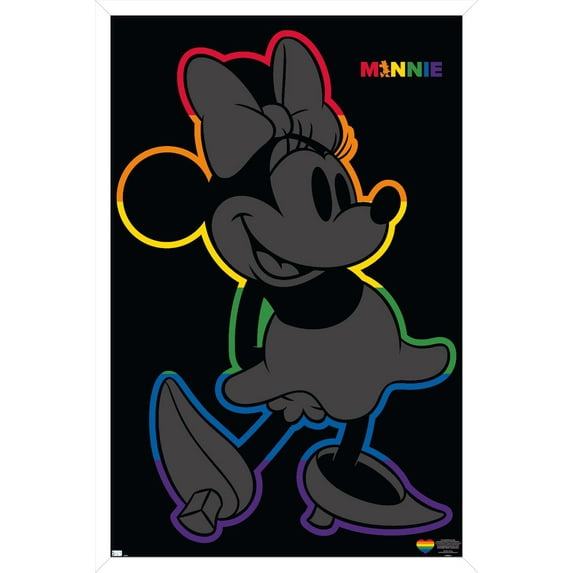 Disney Minnie Mouse - Rainbow Outline Wall Poster, 14.725" x 22.375" Framed