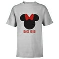 thumbnail image 1 of Disney Minnie Mouse Red Bow Icon Big Sis Sister Family- Short Sleeve T-Shirt for Kids - Customized-Athletic Heather, 1 of 5