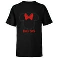 thumbnail image 1 of Disney Minnie Mouse Red Bow Icon Big Sis Sister Family- Short Sleeve T-Shirt for Kids - Customized-Black, 1 of 5
