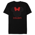thumbnail image 1 of Disney Minnie Mouse Red Bow Icon Cousin Family- Short Sleeve Blended T-Shirt for Adults - Customized-Black, 1 of 5