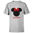thumbnail image 1 of Disney Minnie Mouse Red Bow Icon Cousin Family- Short Sleeve T-Shirt for Kids - Customized-Athletic Heather, 1 of 5