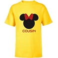 thumbnail image 1 of Disney Minnie Mouse Red Bow Icon Cousin Family- Short Sleeve T-Shirt for Kids - Customized-Yellow, 1 of 5