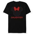 thumbnail image 1 of Disney Minnie Mouse Red Bow Icon Daughter Family- Short Sleeve Blended T-Shirt for Adults - Customized-Black, 1 of 5