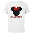 thumbnail image 1 of Disney Minnie Mouse Red Bow Icon Daughter Family- Short Sleeve Cotton T-Shirt for Adults - Customized-White, 1 of 5