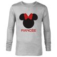 thumbnail image 1 of Disney Minnie Mouse Red Bow Icon Fiancée Engagement Family- Long Sleeve T-Shirt for Men - Customized-Athletic Heather, 1 of 5