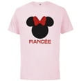 thumbnail image 1 of Disney Minnie Mouse Red Bow Icon Fiancée Engagement Family- Short Sleeve Cotton T-Shirt for Adults - Customized-Soft Pink, 1 of 5