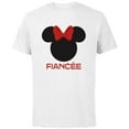 thumbnail image 1 of Disney Minnie Mouse Red Bow Icon Fiancée Engagement Family- Short Sleeve Cotton T-Shirt for Adults - Customized-White, 1 of 5