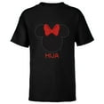 thumbnail image 1 of Disney Minnie Mouse Red Bow Icon Hija Familia Spanish- Short Sleeve T-Shirt for Kids - Customized-Black, 1 of 5