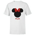thumbnail image 1 of Disney Minnie Mouse Red Bow Icon Hija Familia Spanish- Short Sleeve T-Shirt for Kids - Customized-White, 1 of 5