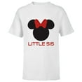 thumbnail image 1 of Disney Minnie Mouse Red Bow Icon Little Sis Sister Family- Short Sleeve T-Shirt for Kids - Customized-White, 1 of 5