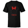 thumbnail image 1 of Disney Minnie Mouse Red Bow Icon Niece Family- Short Sleeve T-Shirt for Kids - Customized-Black, 1 of 5