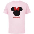thumbnail image 1 of Disney Minnie Mouse Red Bow Icon Prima Familia Spanish- Short Sleeve Cotton T-Shirt for Adults - Customized-Soft Pink, 1 of 5