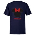 thumbnail image 1 of Disney Minnie Mouse Red Bow Icon Prima Familia Spanish- Short Sleeve T-Shirt for Kids - Customized-Navy, 1 of 5