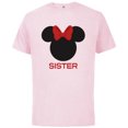 thumbnail image 1 of Disney Minnie Mouse Red Bow Icon Sister Family- Short Sleeve Cotton T-Shirt for Adults - Customized-Soft Pink, 1 of 5