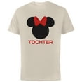 thumbnail image 1 of Disney Minnie Mouse Red Bow Icon Tochter Family German- Short Sleeve Cotton T-Shirt for Adults - Customized-Natural, 1 of 5