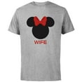 thumbnail image 1 of Disney Minnie Mouse Red Bow Icon Wife Family- Short Sleeve Cotton T-Shirt for Adults - Customized-Athletic Heather, 1 of 5