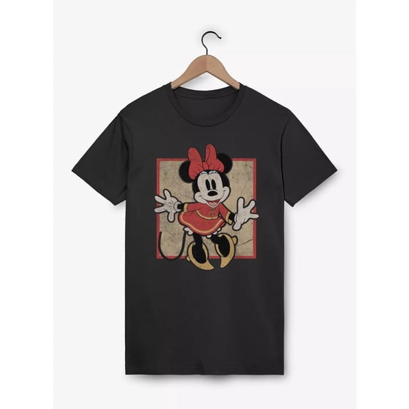 Disney Minnie Mouse Red Polka Dot Bow Sweet Smiling Head Silhouette T-Shirt