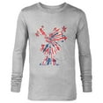 thumbnail image 1 of Disney Minnie Mouse Red White Blue Tie Dye - Long Sleeve T-Shirt for Men - Customized-Athletic Heather, 1 of 5
