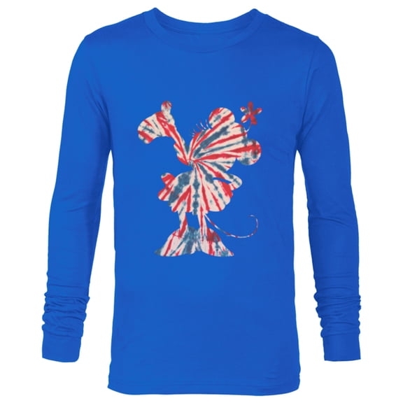 Disney Minnie Mouse Red White Blue Tie Dye - Long Sleeve T-Shirt for Men - Customized-Navy