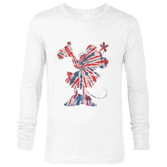 Disney Minnie Mouse Red White Blue Tie Dye - Long Sleeve T-Shirt for Men - Customized-White