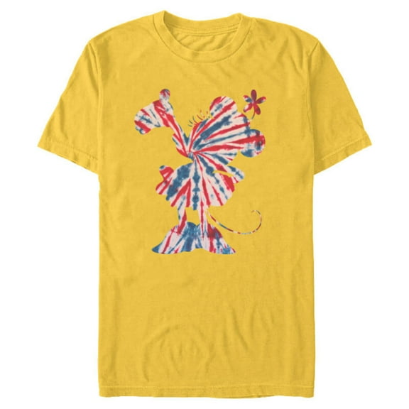 Disney Minnie Mouse Red White Blue Tie Dye - Short Sleeve Blended T-Shirt for Adults - Customized-Yellow