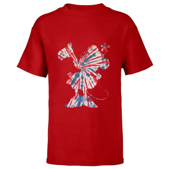 Disney Minnie Mouse Red White Blue Tie Dye - Short Sleeve T-Shirt for Kids - Customized-Red