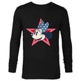 thumbnail image 1 of Disney Minnie Mouse Red White and Blue Retro Americana - Long Sleeve T-Shirt for Men - Customized-Black, 1 of 5