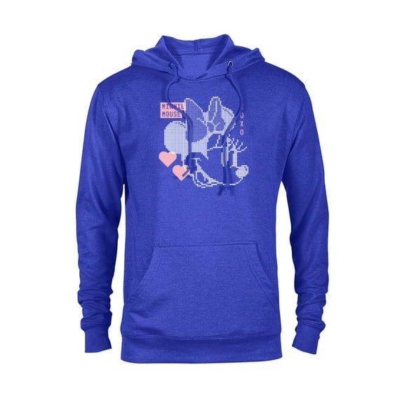 Disney Minnie Mouse Retro Digital Hearts - Pullover Hoodie for Adults - Customized-Royal
