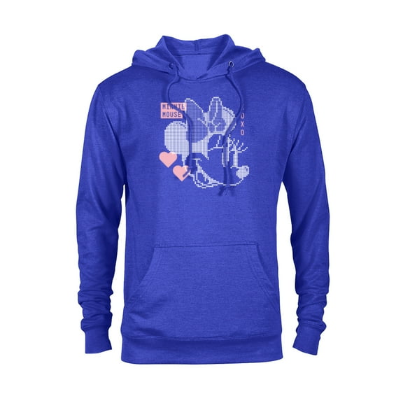 Disney Minnie Mouse Retro Digital Hearts - Pullover Hoodie for Adults - Customized-Royal
