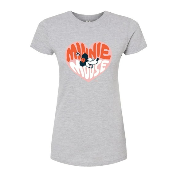 Disney - Minnie Mouse - Retro Heart - Juniors Fitted Graphic T-Shirt