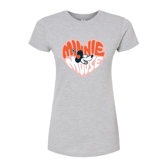 Disney - Minnie Mouse - Retro Heart - Juniors Fitted Graphic T-Shirt