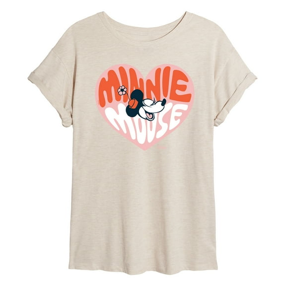 Disney - Minnie Mouse - Retro Heart - Women's Oversized T-Shirt