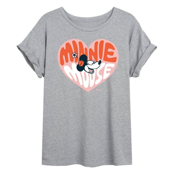 Disney - Minnie Mouse - Retro Heart - Women's Oversized T-Shirt