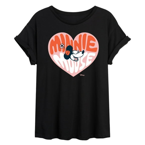 Disney - Minnie Mouse - Retro Heart - Women's Oversized T-Shirt