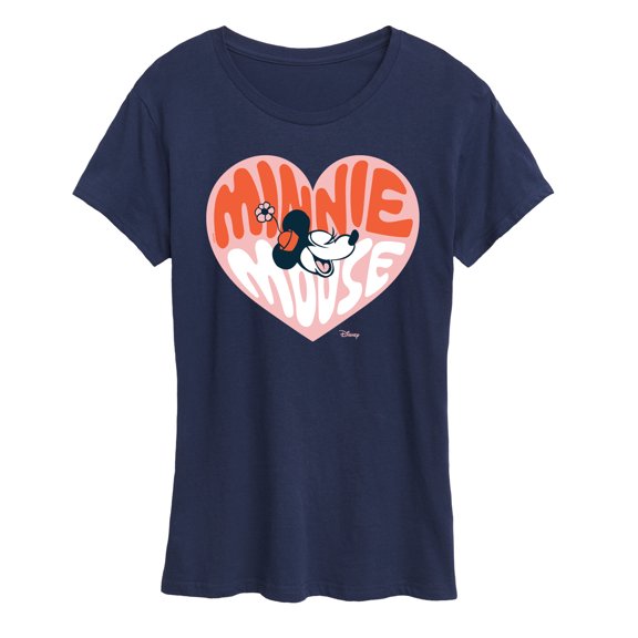Disney - Minnie Mouse - Retro Heart - Women's Short Sleeve Graphic T-Shirt