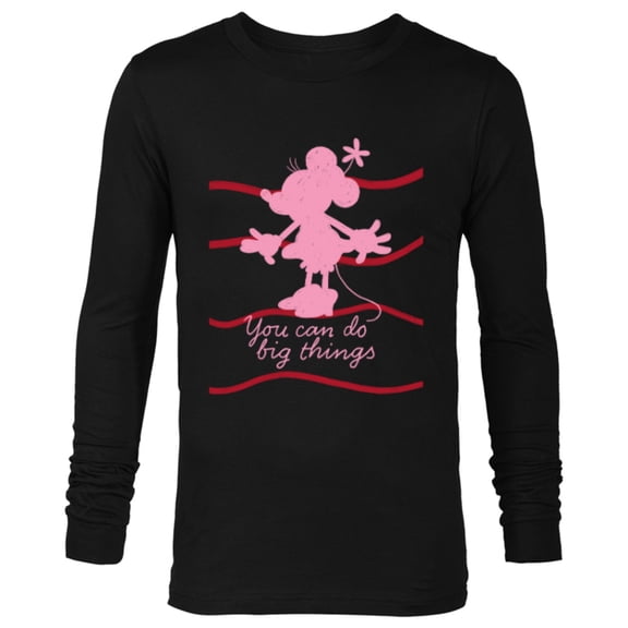 Disney Minnie Mouse Retro Silhouette You Can Do Big Things - Long Sleeve T-Shirt for Men - Customized-Black