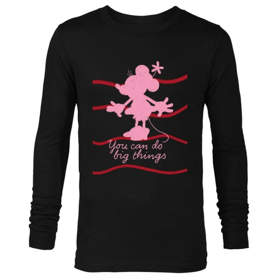 Disney Minnie Mouse Retro Silhouette You Can Do Big Things - Long Sleeve T-Shirt for Men - Customized-Black