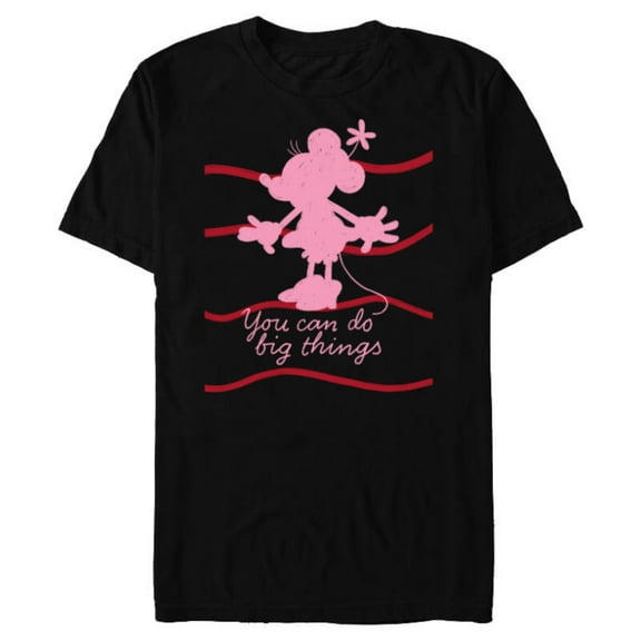 Disney Minnie Mouse Retro Silhouette You Can Do Big Things - Short Sleeve Blended T-Shirt for Adults - Customized-Black