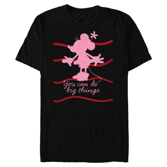 Disney Minnie Mouse Retro Silhouette You Can Do Big Things - Short Sleeve Blended T-Shirt for Adults - Customized-Black