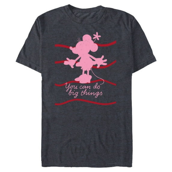 Disney Minnie Mouse Retro Silhouette You Can Do Big Things - Short Sleeve Blended T-Shirt for Adults - Customized-Navy Heather