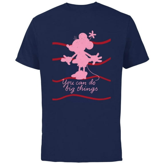 Disney Minnie Mouse Retro Silhouette You Can Do Big Things - Short Sleeve Cotton T-Shirt for Adults - Customized-Navy
