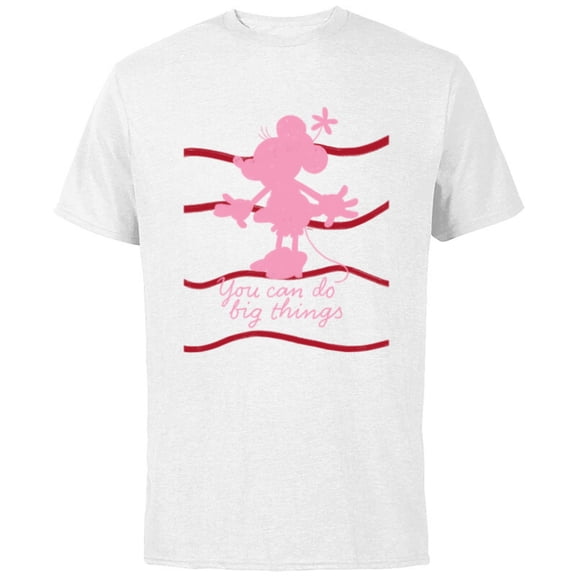 Disney Minnie Mouse Retro Silhouette You Can Do Big Things - Short Sleeve Cotton T-Shirt for Adults - Customized-White