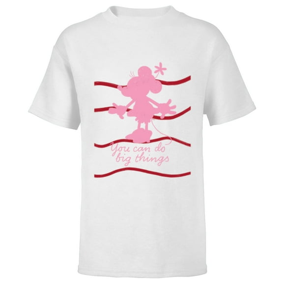 Disney Minnie Mouse Retro Silhouette You Can Do Big Things - Short Sleeve T-Shirt for Kids - Customized-White