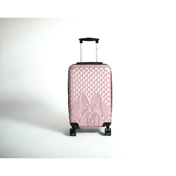 Disney Minnie Mouse Rose Gold 20" Carry-On Luggage With Wheels And Retractable Handle