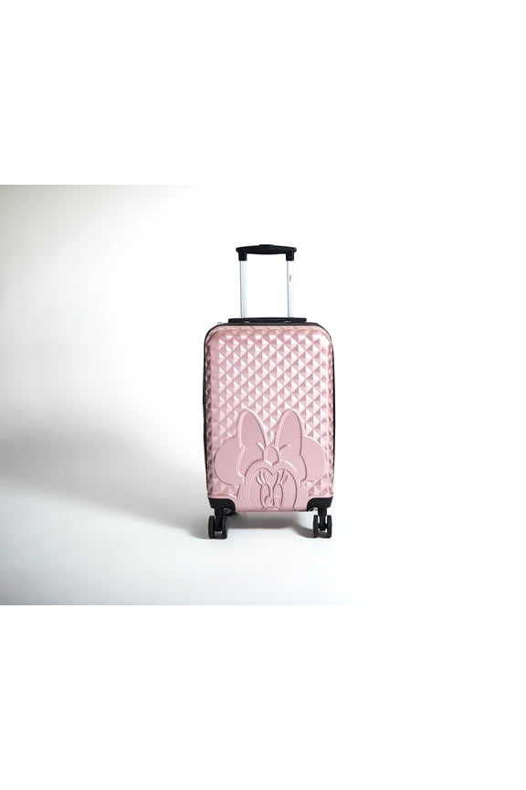 Disney Minnie Mouse Rose Gold 20" Carry-On Luggage With Wheels And Retractable Handle