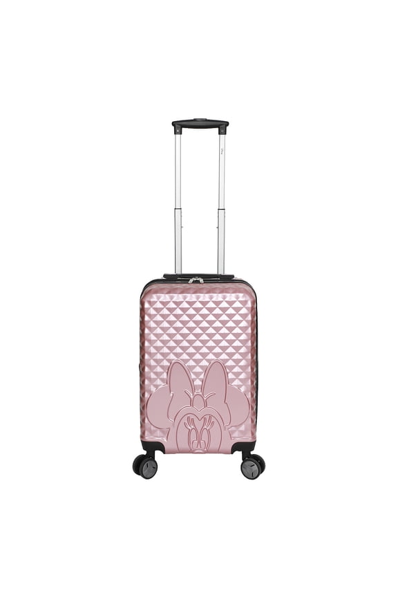 Disney Minnie Mouse Rose Gold 20" Carry-On Luggage With Wheels And Retractable Handle