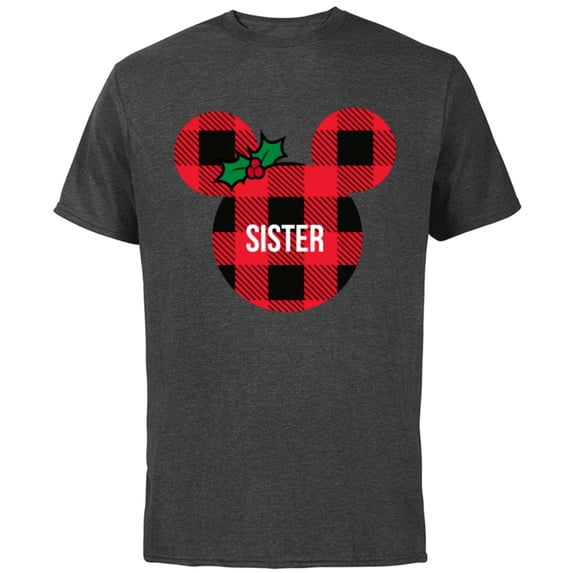 Disney Minnie Mouse SISTER Holiday Family - Short Sleeve Cotton T-Shirt for Adults - Customized-Charcoal